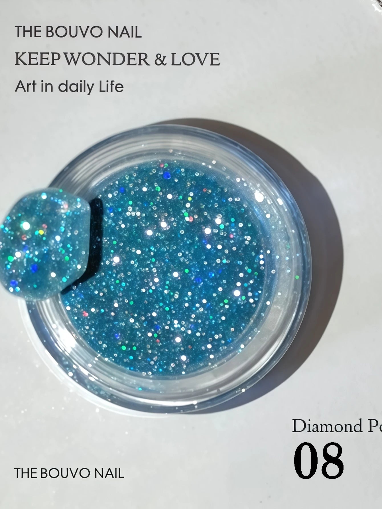 1 8-piece Y2K Colorful Glitter Nail Powder Sparkling Diamond Laser Qme 08