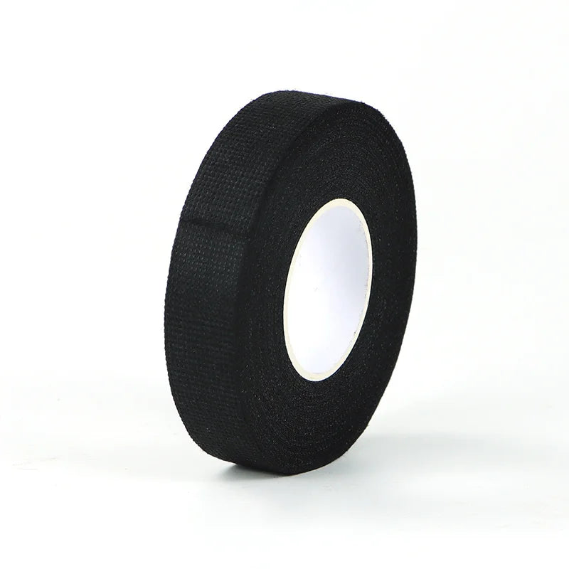 10M bar tape insulating automotive fabric tape Wear-resistant silent and high-temperature resistant Insulating black tape Qme balck 15M 15mm