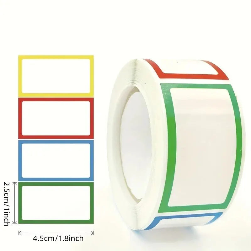 250pcs Waterproof Blank Self Adhesive Assorted Stickers Removable Label Stickers Name Tag Bottle File Document School Supplies Qme 1 roll