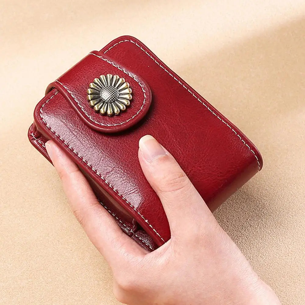 Lipstick Cosmetic Bag Mirror Portable Button Women's Makeup Storage Qme