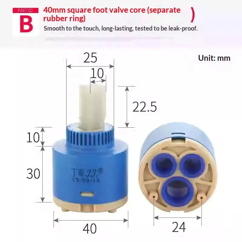 1Pc Plastic Ceramic Cartridges Ceramic Disc Cartridges Mixer Faucet Thermostatic Cartridges Faucet Disc Valve For Mixer 35/40mm. Qme B 40mm