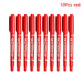 10Pcs/set Double Tip Art Black/Blue/Red Ink Permanent Paint Marker Pen for Plastic Wood Stone Metal Glass Doodling Marking Qme 10Pcs red