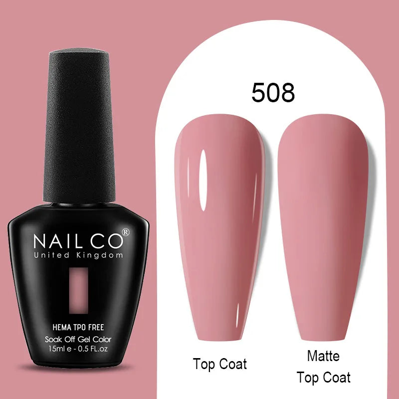 Nailco Jelly Gel Nail Polish Transparent Varnishes 44 Colors Red Pink Qme