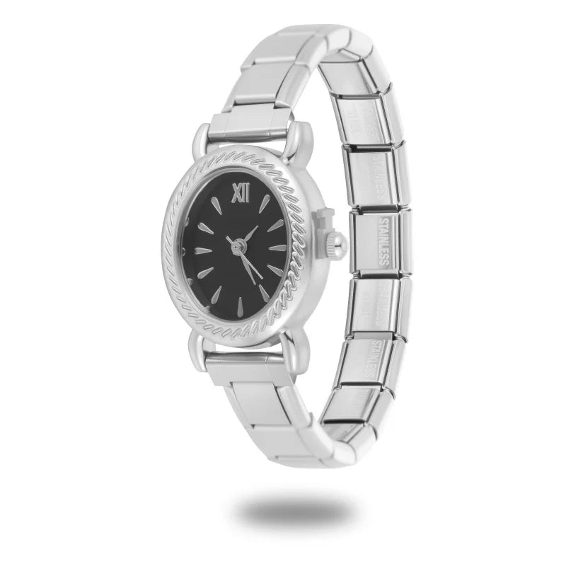 Wholesale Women's Mens DIY 9MM Width Italian Elastic Charm Stainless Alien Shape Watch Bracelet Bangle Party Friend Jewelry Gift Qme Style 28