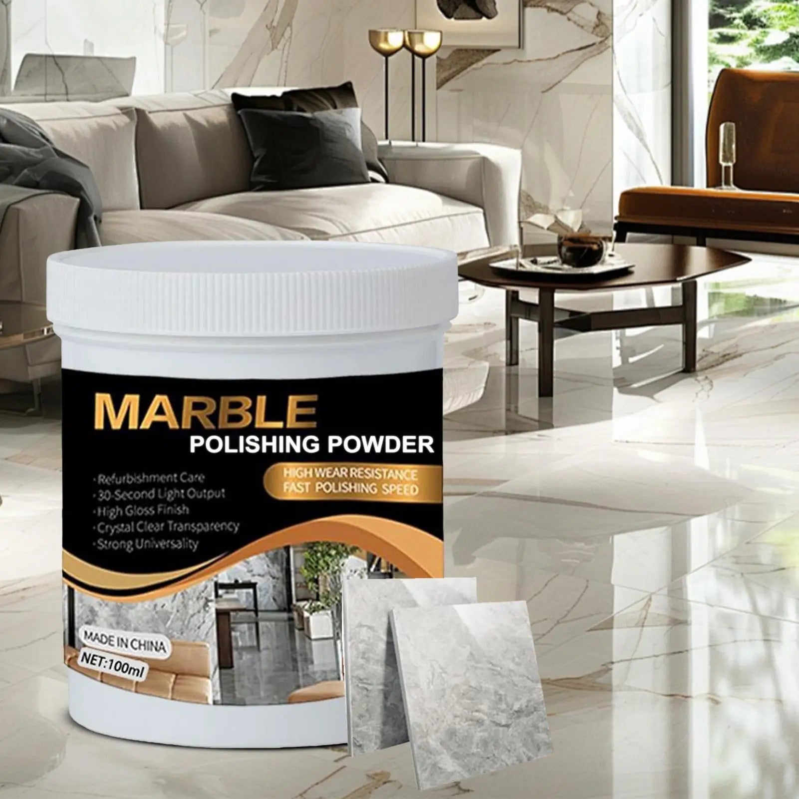 Granite Polishs 100ml Stone CountertopPolish Marble Cleaner Deep Cleaning Restorer Polishing Supplies For Porcelain Shower Sink Qme