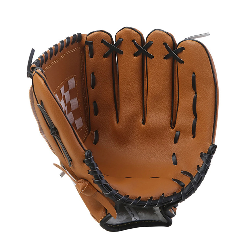 Outdoor Sport Baseball Glove Left Hand Baseball Practice Glove for Kids Youth Adults 10.5/11.5/12.5 Inch Qme 12.5 Brown