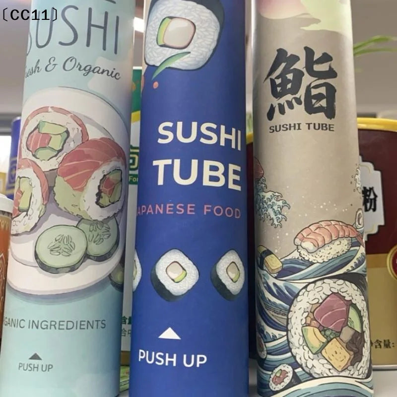 Round Sushi Push Box Sauce Straw Food Grade Mold Up Paper Bucket Qme