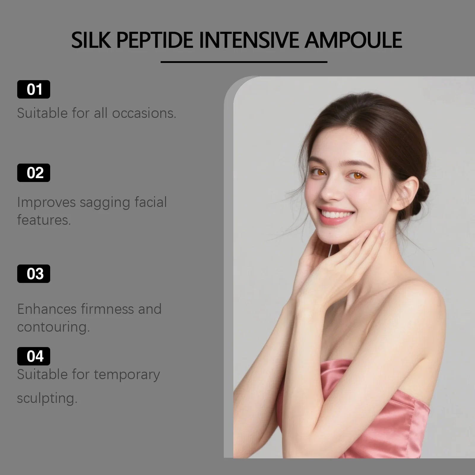 Silk Peptide Intensive Lifting Ampoule Deep Collagen Intensive Revitalizing Essence Face Tightening Smoothing Anti Aging Serum Qme