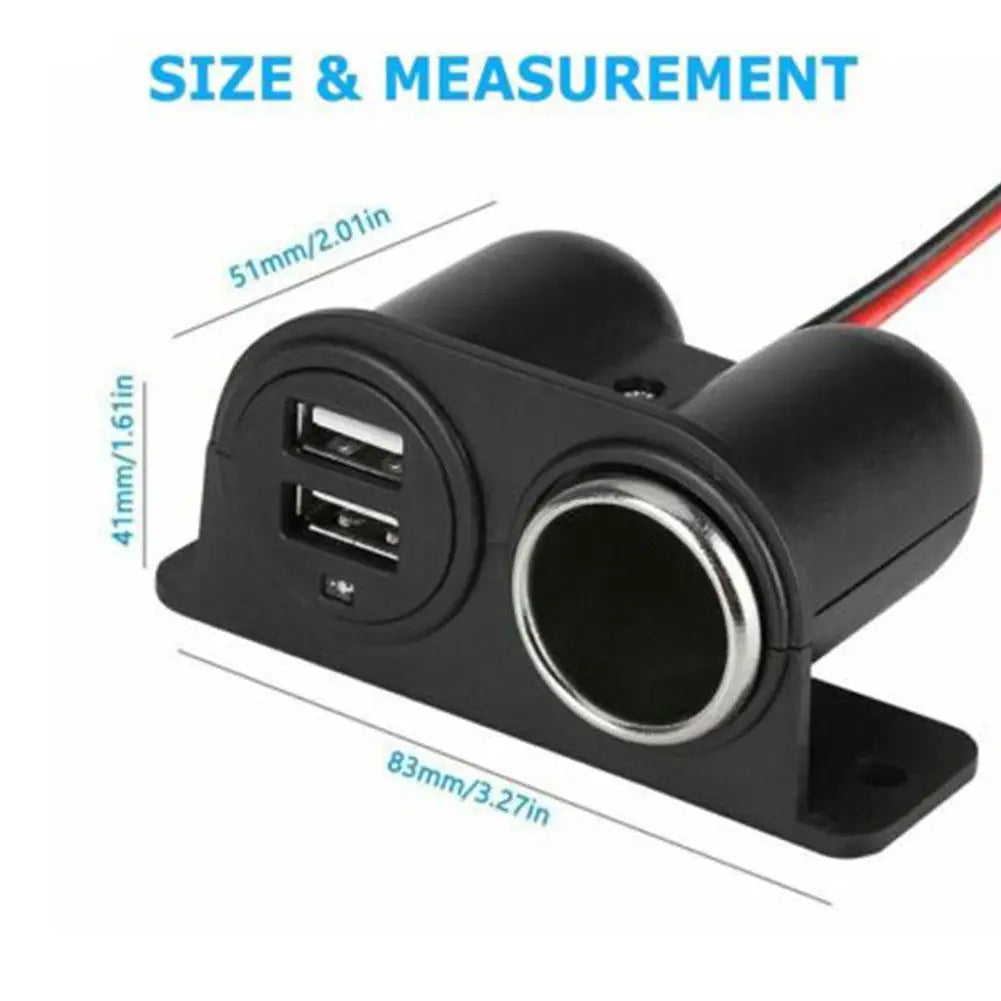 Multifunction Cigarette Lighter Ports Socket 2 USB 3.1A/3100ma Car Charger Camper Multi Plug Port Adapter Charger Recessed Cars Qme