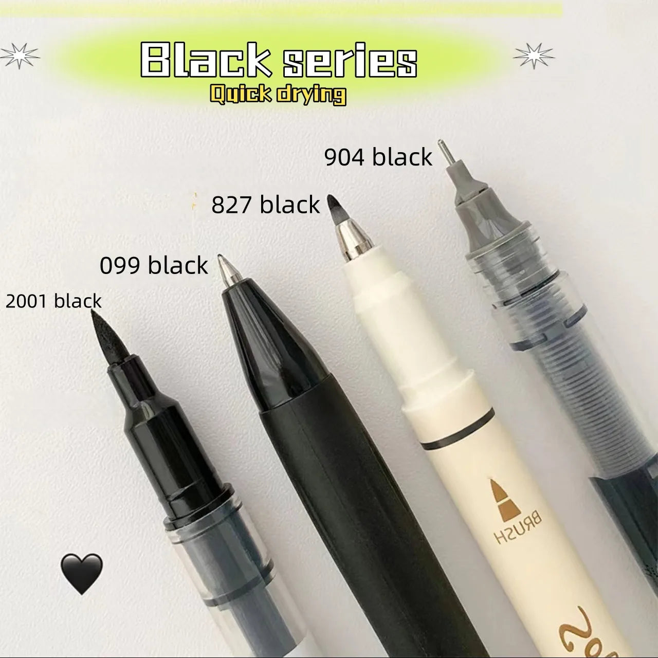 4Pcs Vintage Pens Set, Quick-Dry Ink for Smooth Writing,Compatible with Multiple Tips,Ideal for Office Work & Notebooks Qme 4pcs black