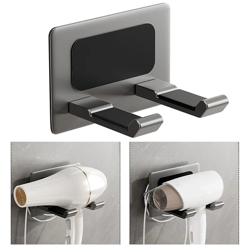 Punch Bathroom Dryer Storage Organizer Aluminum Hair Holder Wall Qme
