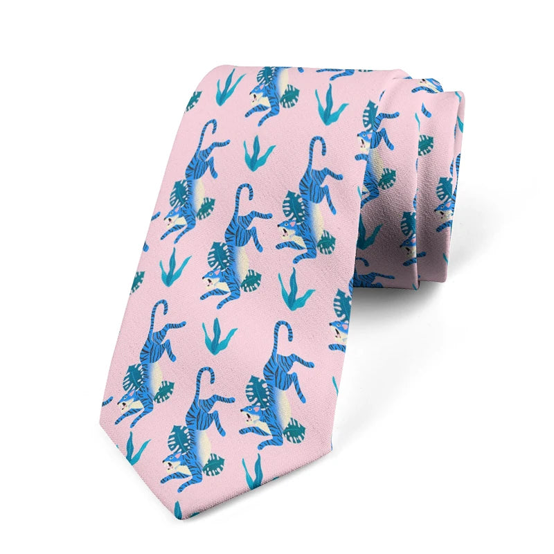 Fun Novel Lobster Crab Picture Design Tie Fashion Animal Print Men's Qme style9