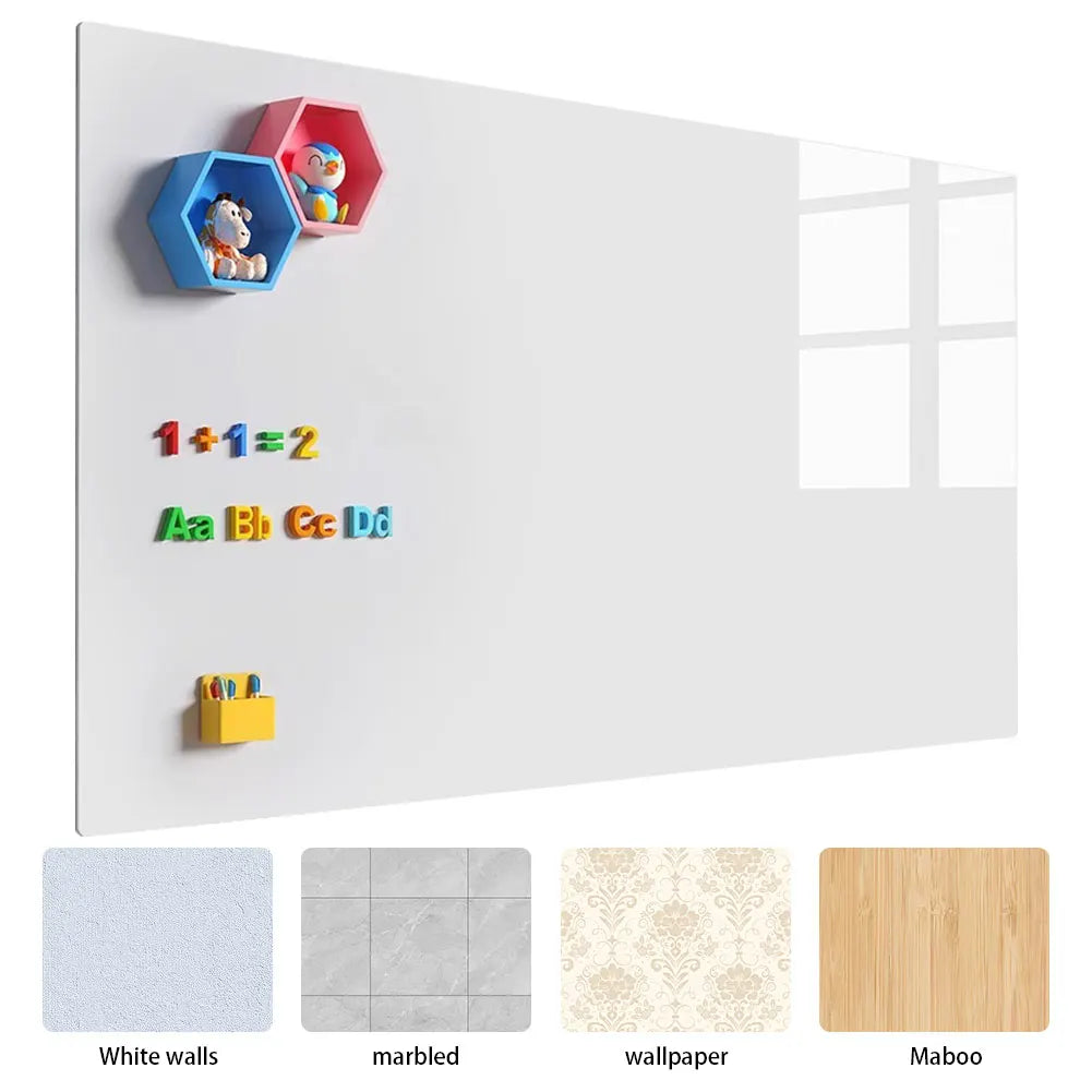 Magnetic White Board Sticker Removable Wall Dry Erase Board Whiteboard Stick on Wall for Teaching Training Office and Home Use Qme