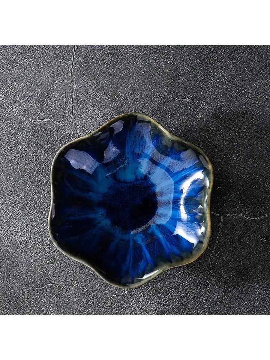 Ceramic Petal Shaped Jewelry Tray Simple Irregular Plate Storage Qme C