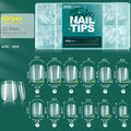 Nailpop False Nails 10 12 Sizes Full Cover Tips Clear Durable Qme XXS-Square-600
