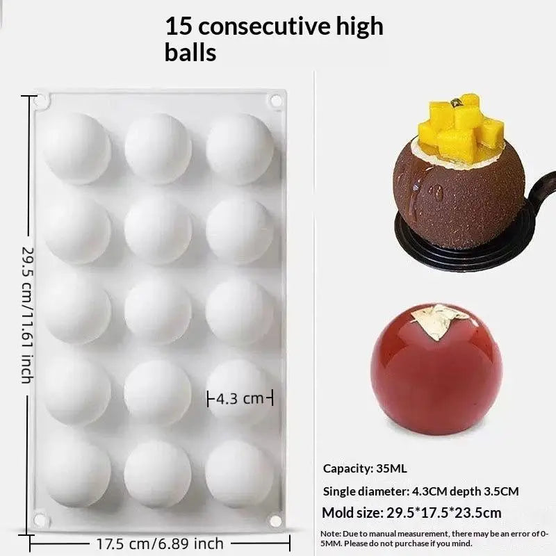 Multiple Round Ball Shape Silicone Molds Cake Decorating Tools Qme 3