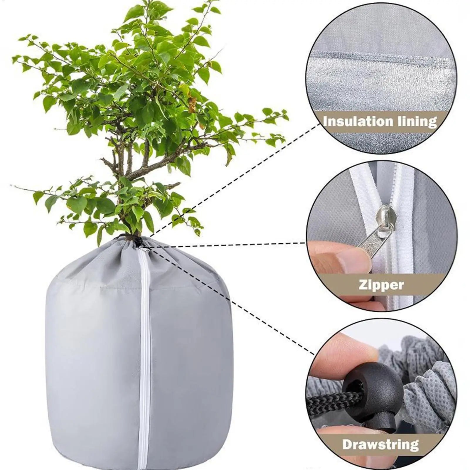 Winter Garden Pot Covers Reusable Warm Winter Plant Protection Planter Supplies for Soil Sun Shade Snow Lawn Pathway Patio Porch Qme