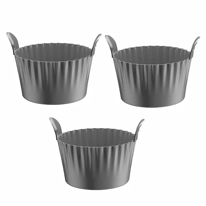 Air Fryer Silicone Egg Mold Thickened Oven-safe Baking Cups Non-toxic Qme 3pcs Gray