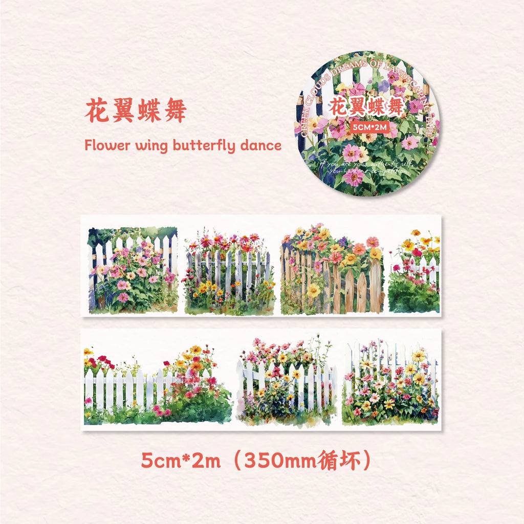 50mm*2m Landscape PET Tapes Aesthetic Stationery Stickers Masking Tape Collage Journaling Scrapbooking Supplies Planner Diary Qme A