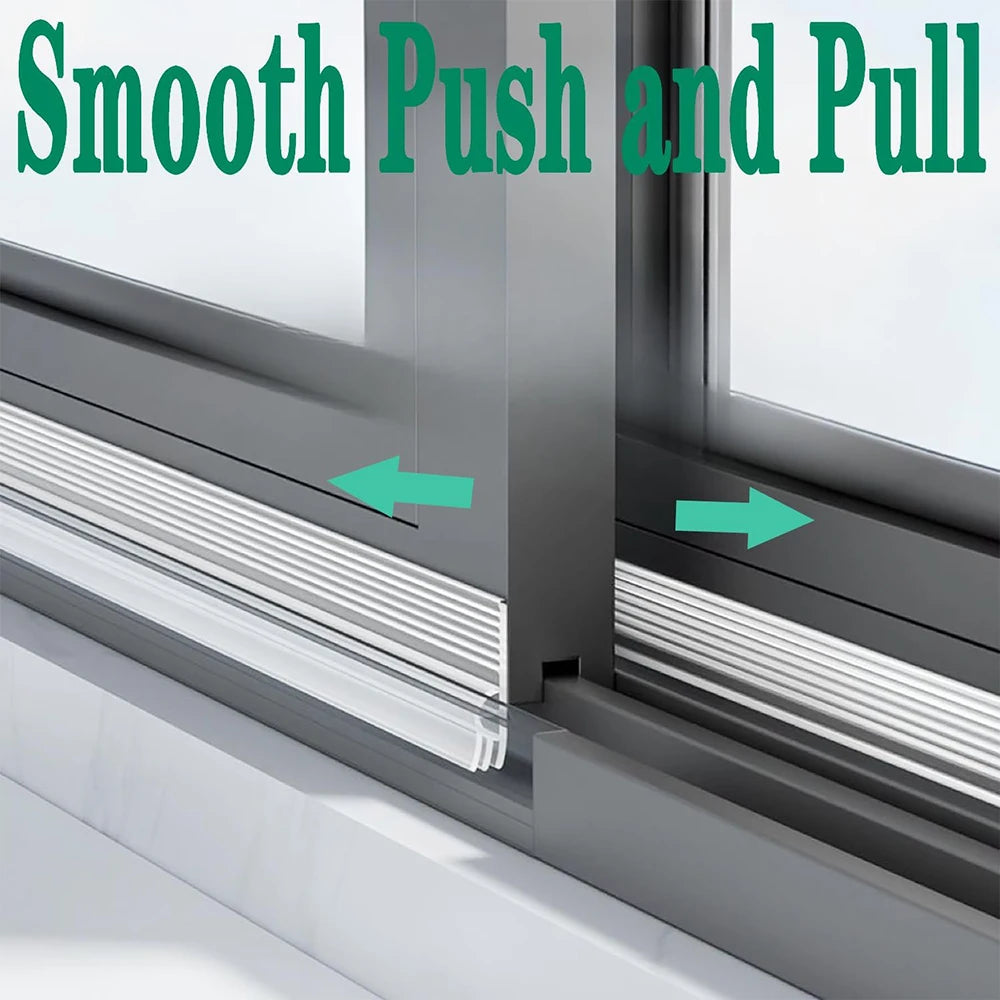 2M Door Bottom Sealing Strip TPE Flexible Cuttable Easy Installation Sliding Window Weather Stripping Triple Soundproof Strip Qme