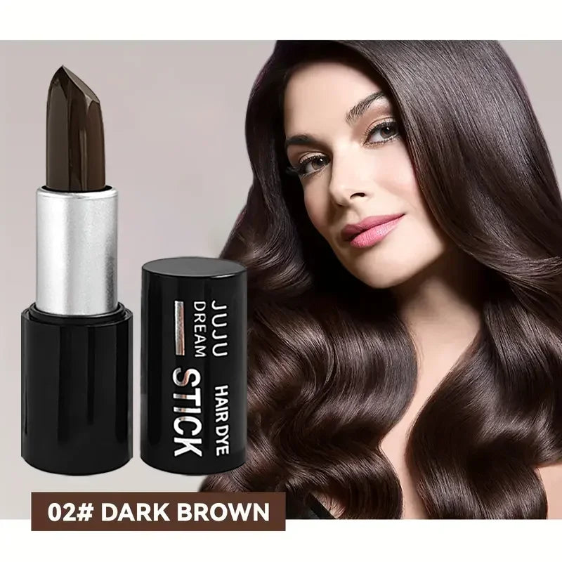 Portable Hair Dye Stick Quick Disposable Temporary Covers White Qme 02 Dark brown