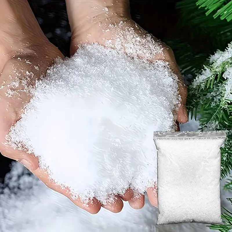 Fluffy Artificial Fake Snow Powder No Mess Non-sticky Safe Film Qme