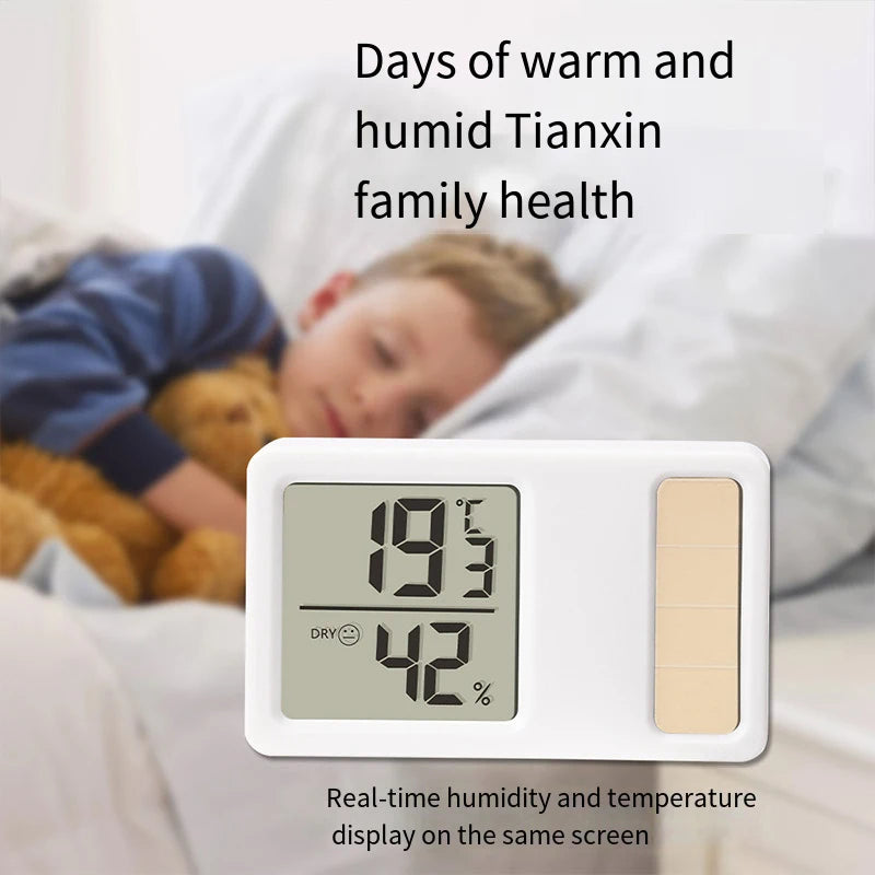Solar Power Temperature Humidity Meter Mini Portable Digital Qme