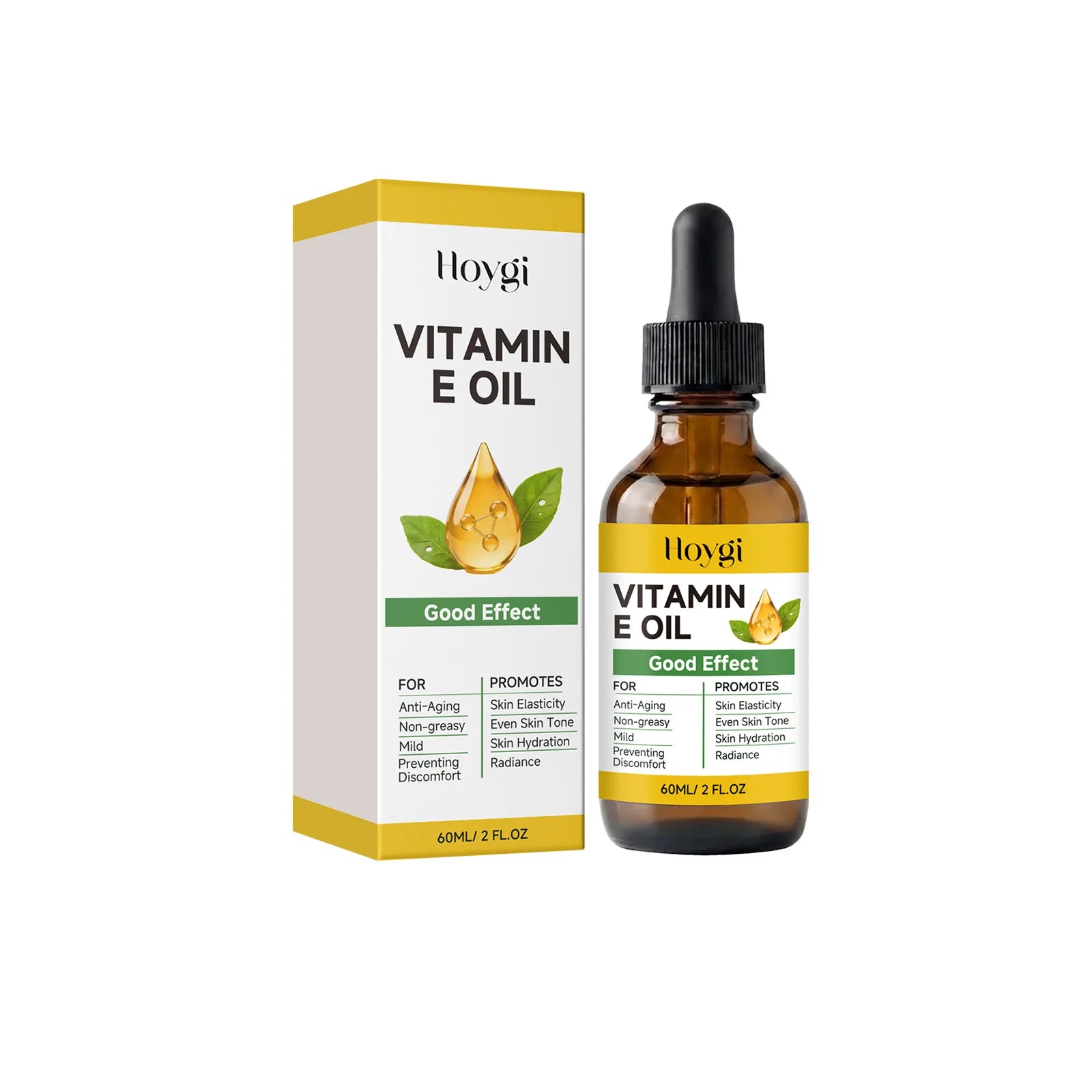 Vitamin E Oil Moisturizing Firming Improves Skin Softness Brightens Skin Tone Hydration Oil for Face Body Hands Nails & Hair Qme 60ml Boxed 60ml