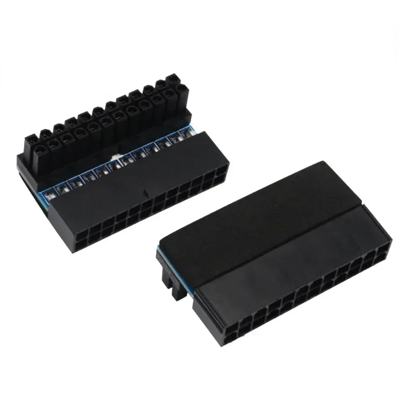2psc ATX 24Pin 90 Degree 24 Pin To 24pin Power Plug Adapter Mainboard Motherboard Power Connectors Modular for Power Supply Qme