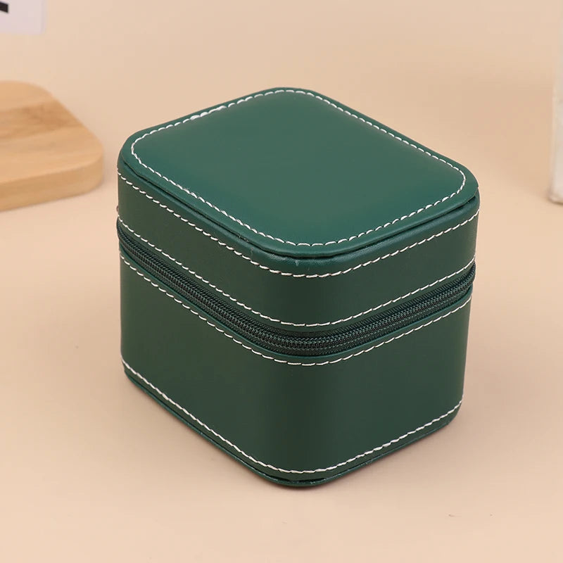 PU Leather Car Line Watch Box Business Pocket Portable Zipper Fashion Qme Green