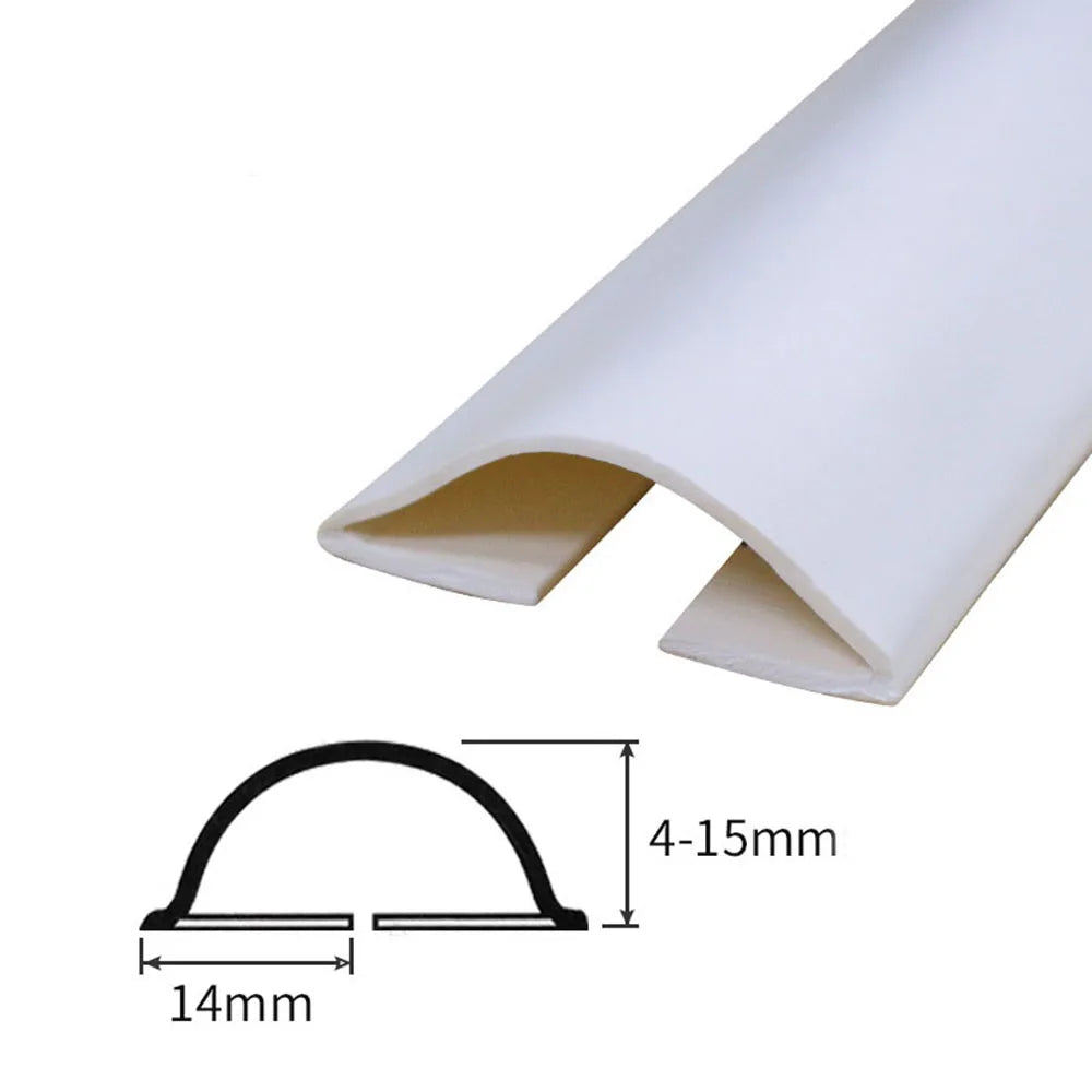 1Pcs Silicone Door Sealing Strip Self-adhesive Under Door gap Protector Wind Prevention Noise Reduction Household Accessories Qme White