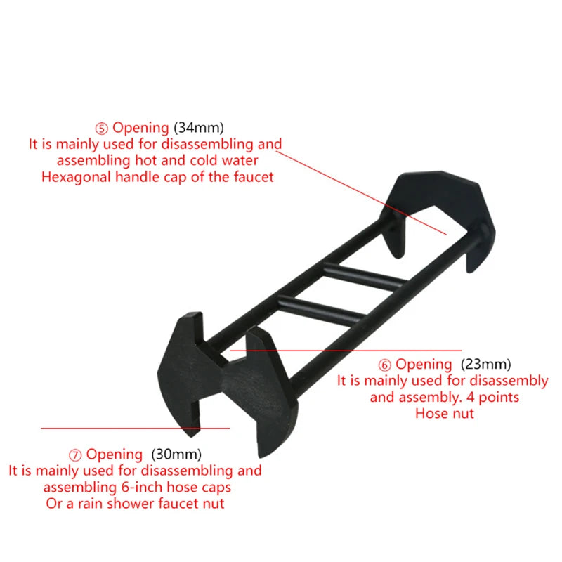 Multi Functional Faucet Installation Wrench Sink Water Pipe Angle Qme