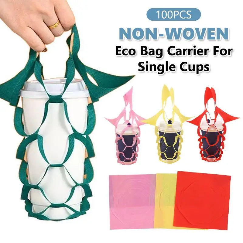Milk Tea Packaging Pouch Green Blue Solid Single Cup Takeaway Bags Qme