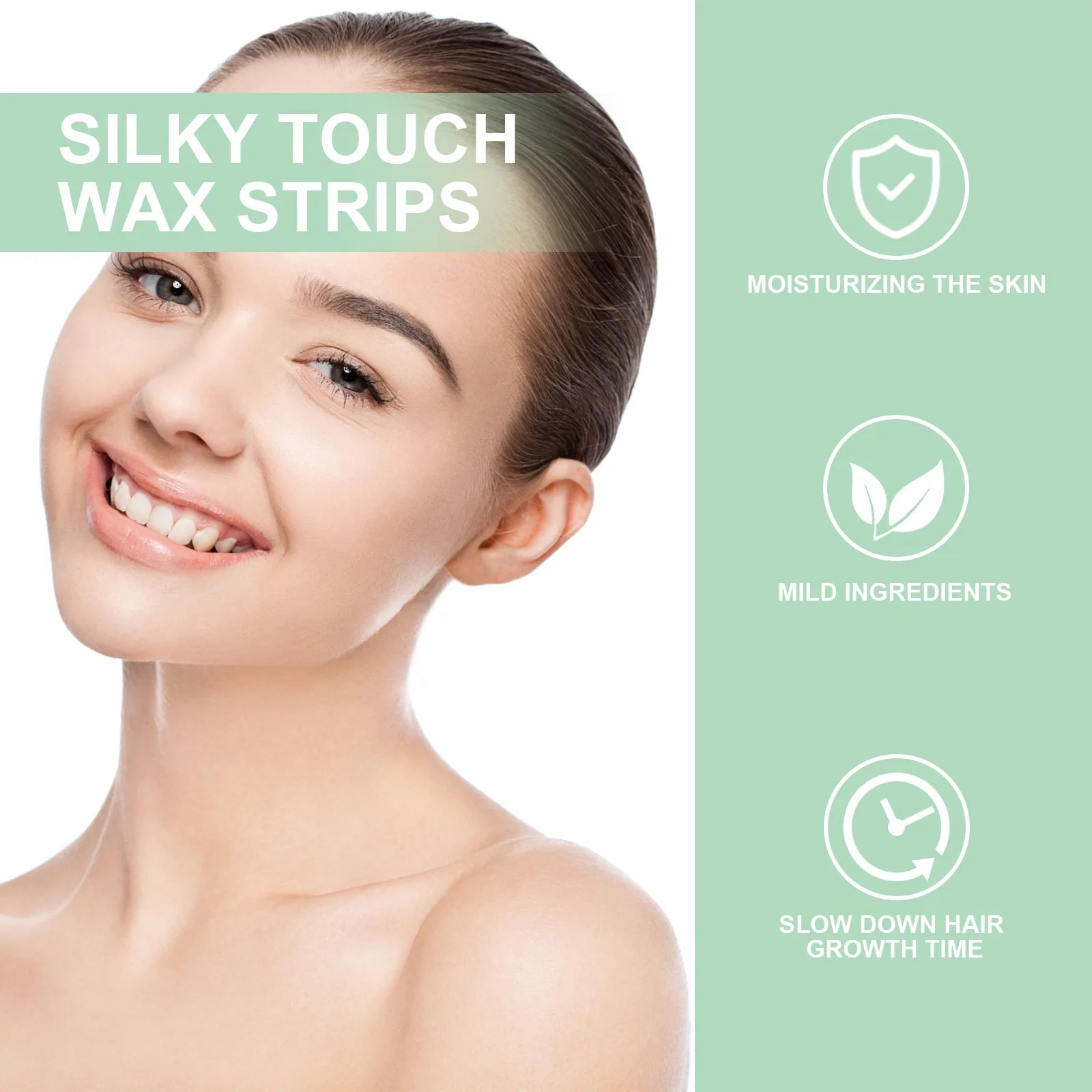 40Pcs Depilatory Wax Strips Silky Touch Wax Strips Facial Hair Removal Wax Paper For Face Neck Arm Leg Body Beauty Tools Qme
