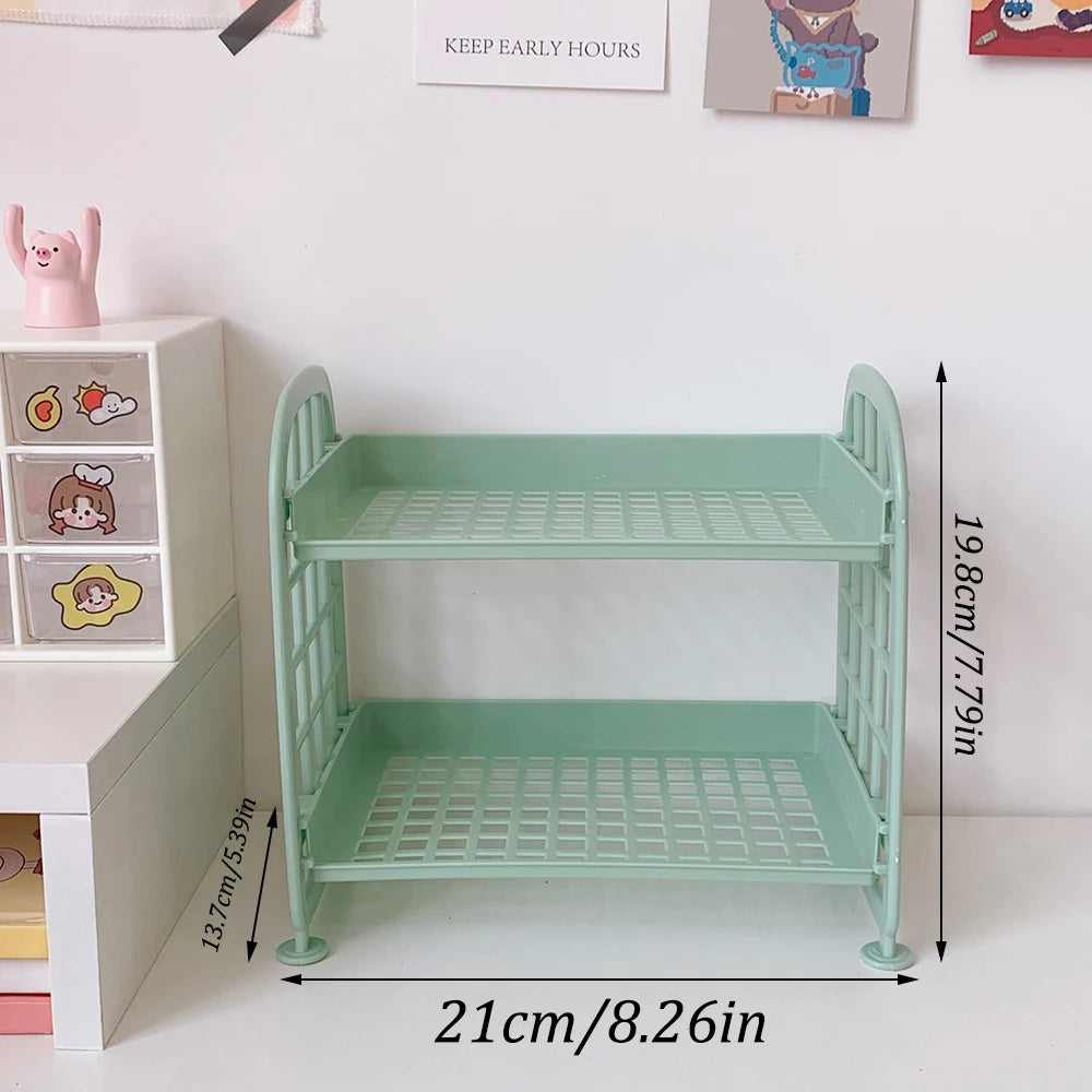 High Appearance Horizontal Desktop Storage Shelf Simple Multi-storey Dormitory Storage Shelf Computer Office Available Qme