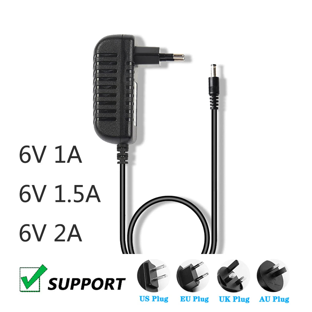 1PCS 6V 1A 1.5A 2A AC 100V-240V Converter Adapter DC Power Supply EU US UK AU 5.5*2.1mm,4.0*1.7MM,3.5*1.35MM,MICRO,USB C Qme
