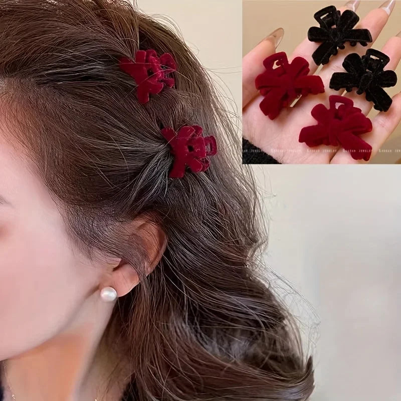 Butterfly Hair Claws-Bow Hair Clips For Women,Elegant Princess Grip Clamps,Sweet Minimalist Style Barrettes Qme