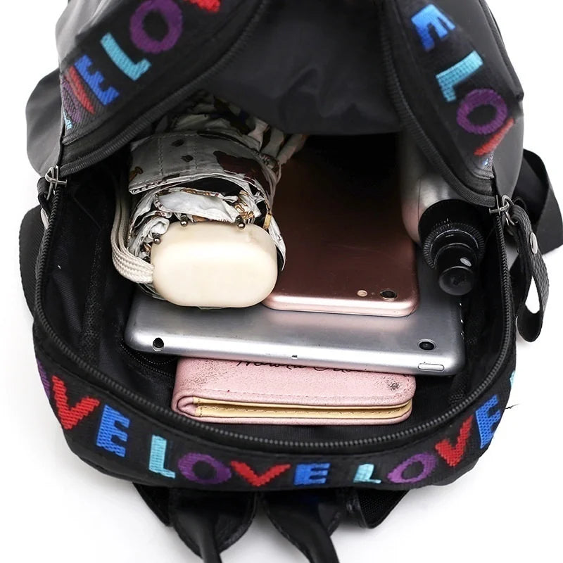 Women Backpacks Fashion LOVE Casual Shoulder Bag Back School Backpack Qme