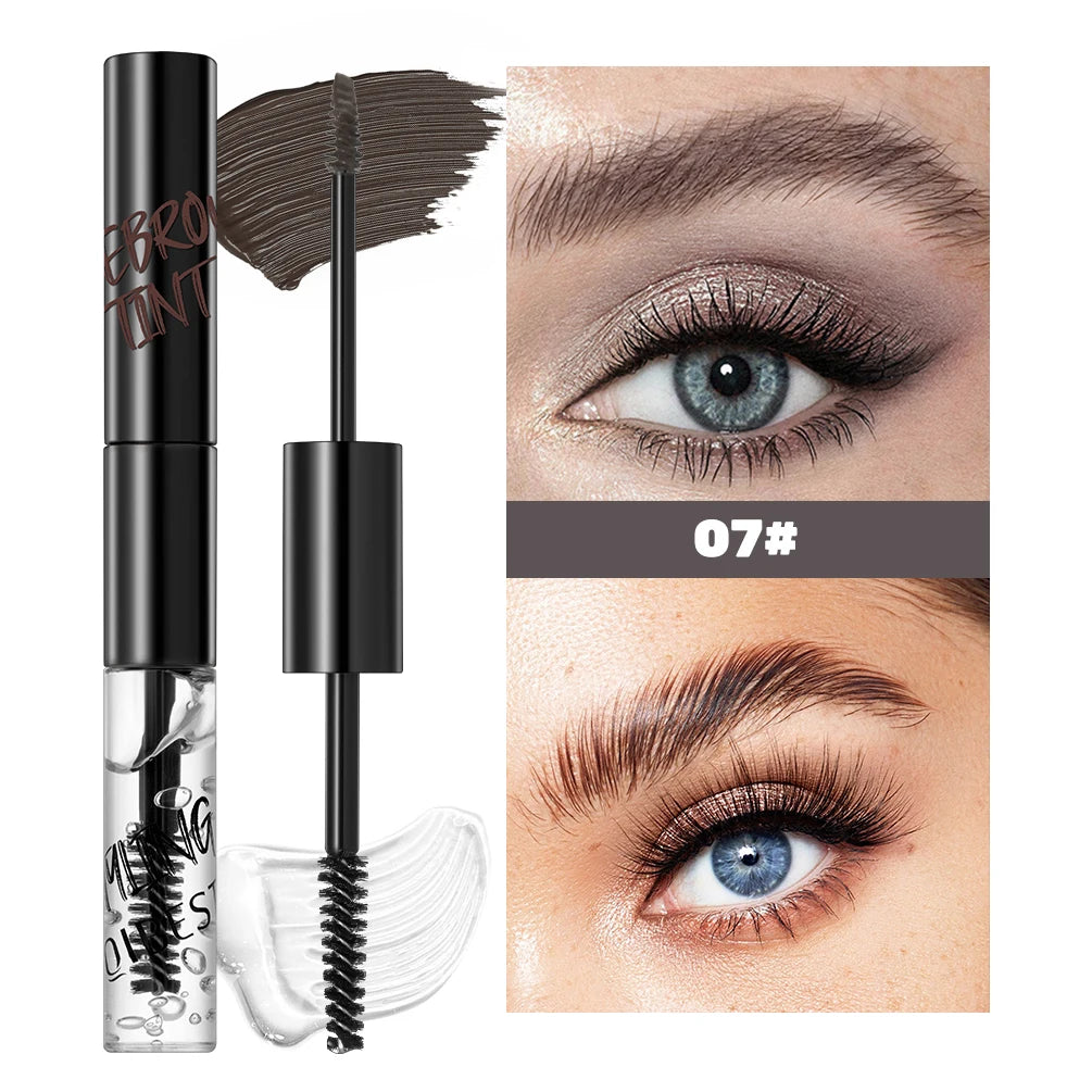 QIBEST Tinted Eyebrow Gel Mascara Lasting Waterproof Brown Tinting Eye Brow Sculpt Glue Red Purple Brow Cream Makeup For Women Qme 07