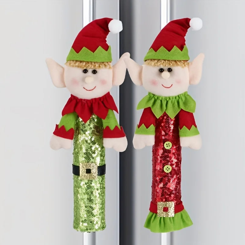 1 pair of Christmas home elf style refrigerator decorations, gloves Qme