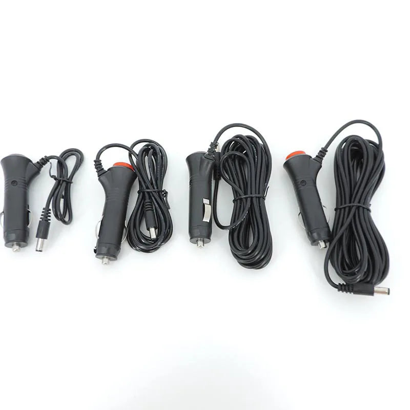 4pcs DC 12V 24V Car Adapter Charger Lighter Power supply extension cable Plug Cord Switch For Car Monitor Camera 3.5mm Qme