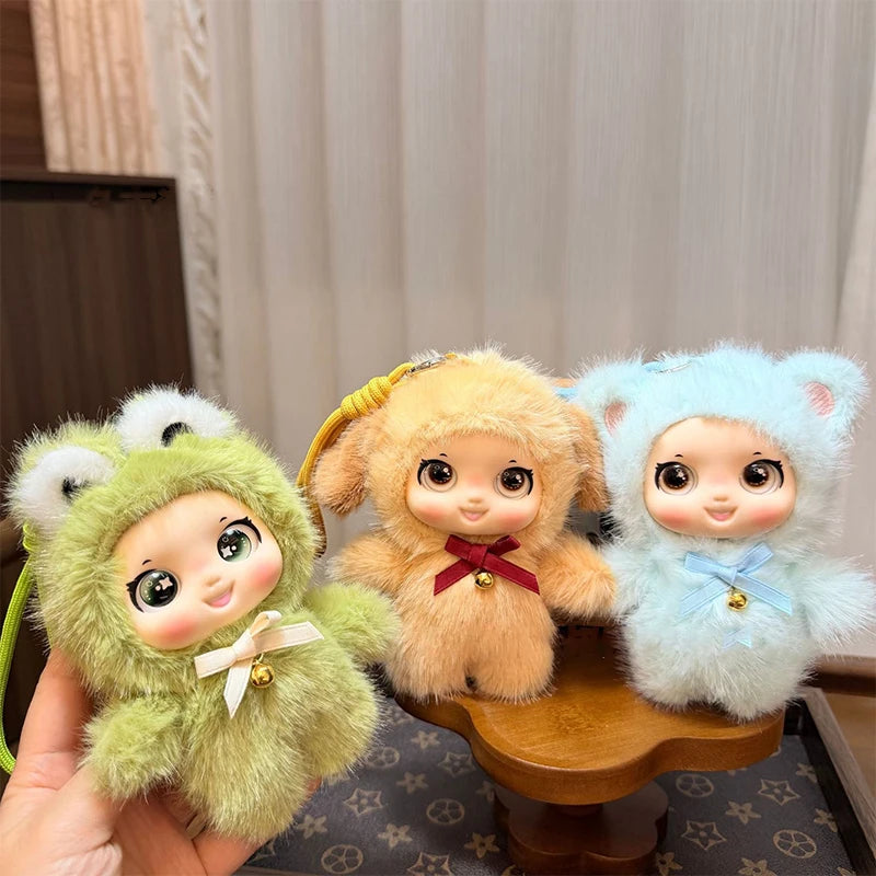 Cute Family Series Animals Vinyl Face Plush Forest Doll Pendant Qme