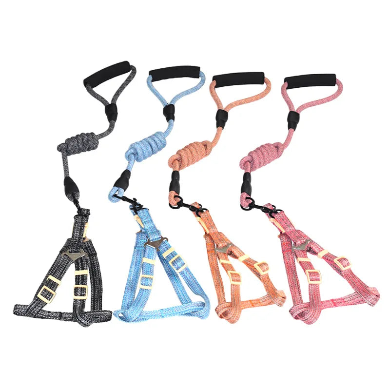 B Dog Harness 1.2M Leash Set for Small Dogs Adjustable Puppy Cat Harness Vest Poodle Chihuahua Pug Outdoor Walking Pet Leash Qme