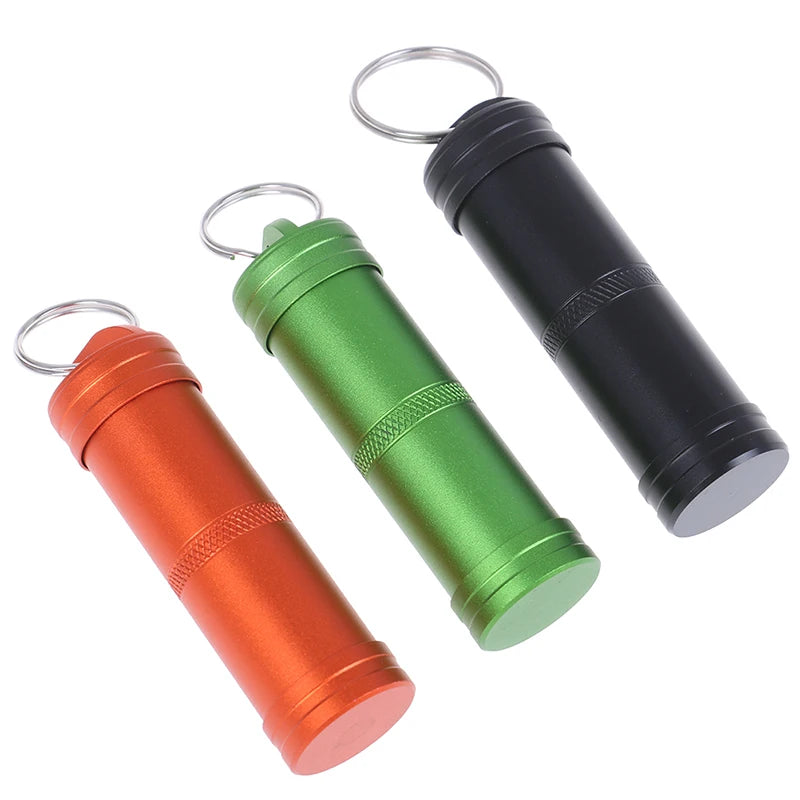 Outdoor EDC Survival Pill Box Tank Case Mini Waterproof Capsule Seal Qme