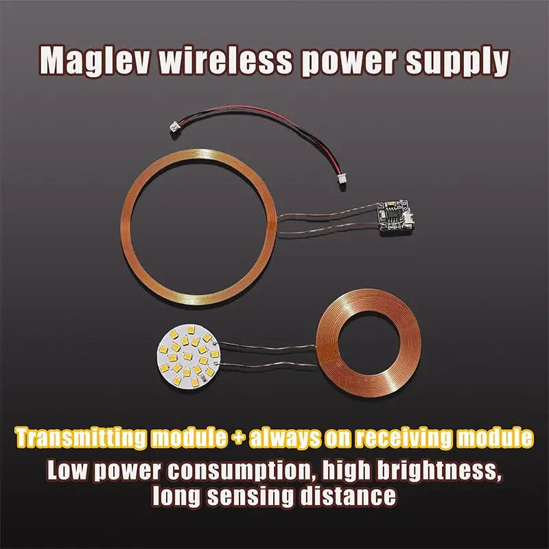 Magnetic Levitation Wireless LED Light Module DC 12V Long Distance Induction Power Supply Transmitter Coil for Night Lamp Qme A4
