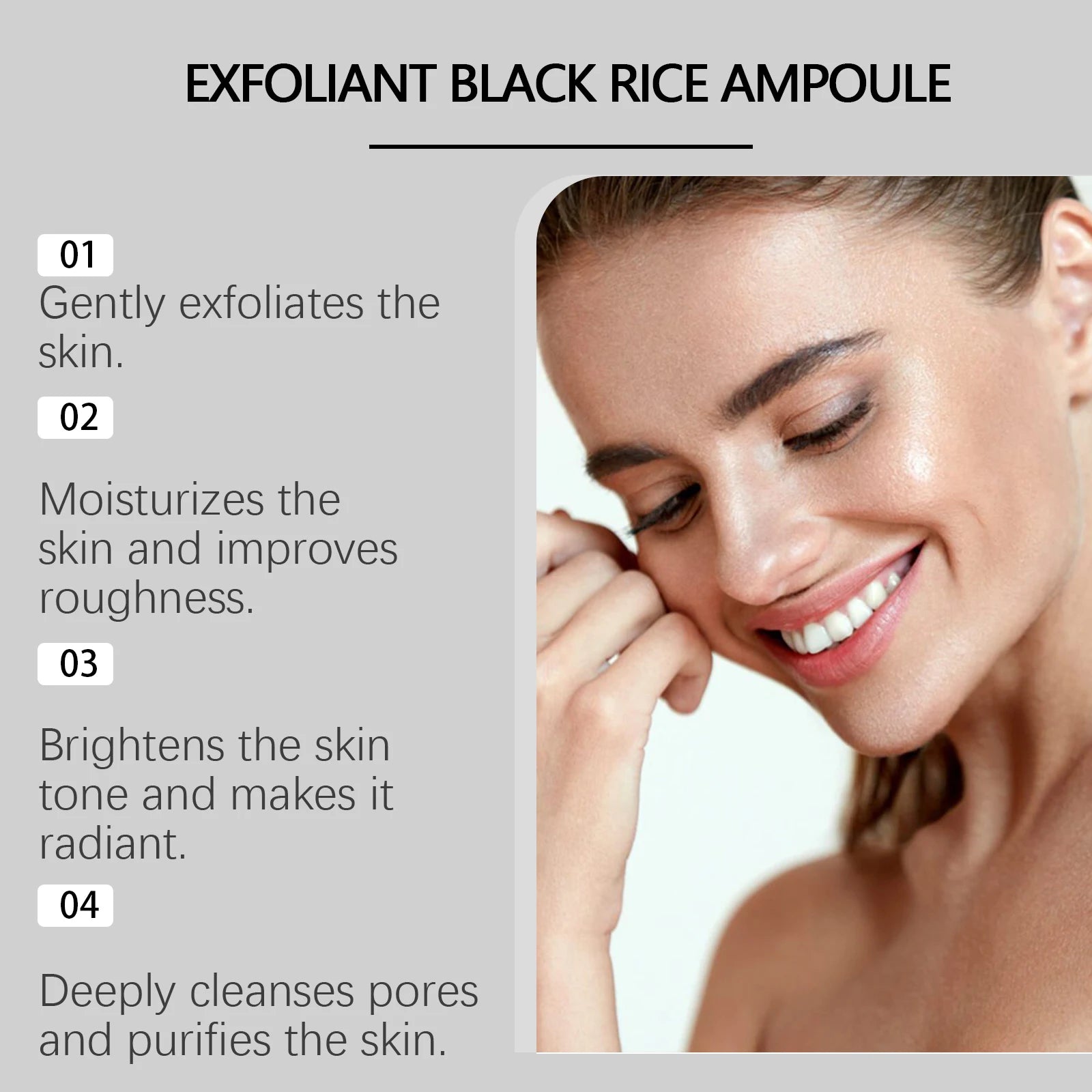 Rice Serum for Face Hydrating Brighten Skin Repair Smooth Facial Essence Gentle Exfoliation Remove Blackheads Collagen Ampoules Qme