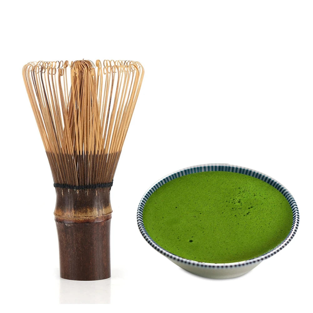 80 Prong Natural Bamboo Matcha Whisk Chasen Japanese Tea Whisk Green Tea Powder Mixing Brush for Matcha Tea Ceremony Qme