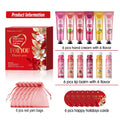 24PCS/box lip balm in bulk, hand cream in bulk thank you card and red gauze bag, wedding gift to guests, Christmas and New Year Qme 24PCS gift set