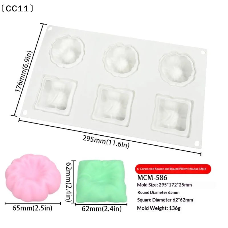 Pillow Design Mousse Cake Mold Knitting Wool Ball Shape Silicone Qme