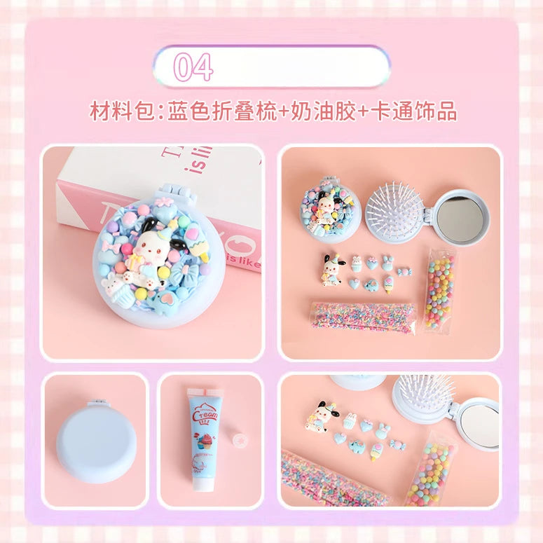 Hello Kitty Kuromi DIY Cream-colored Air-cushion Comb Materials Qme 4